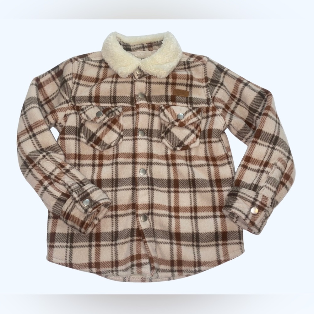Weatherproof Vintage Youth Boy's Fleece Plaid Shirt Jacket Sherpa Lined  Size 4T